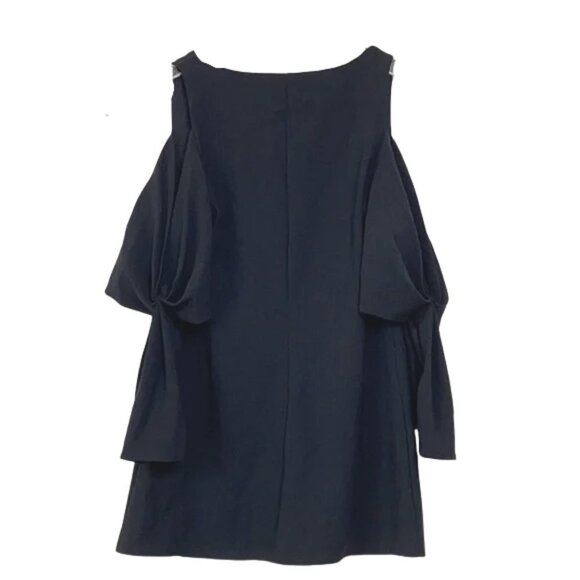 NEW Boston Proper Black Cold Shoulder V Neck Blouse Sz. XXS - Picture 2 of 4